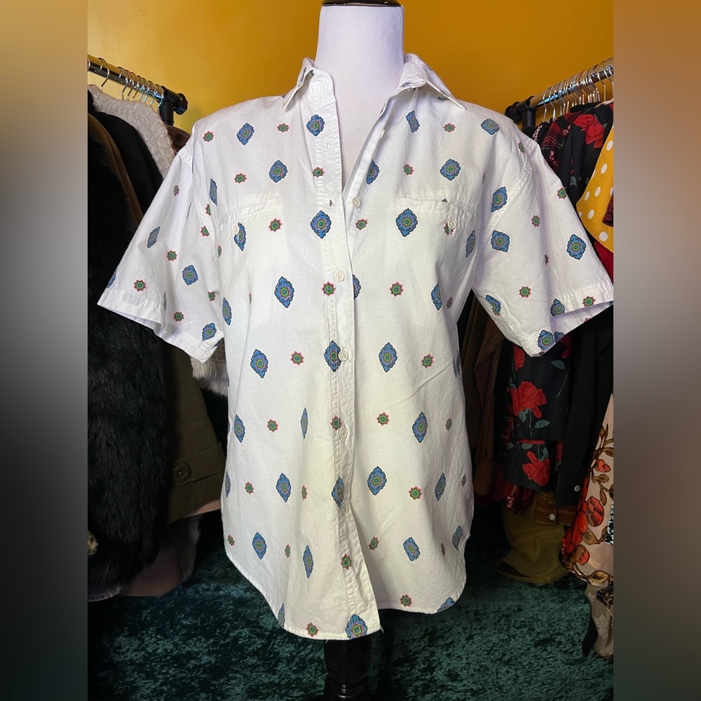 Vintage white western wear button up shirt